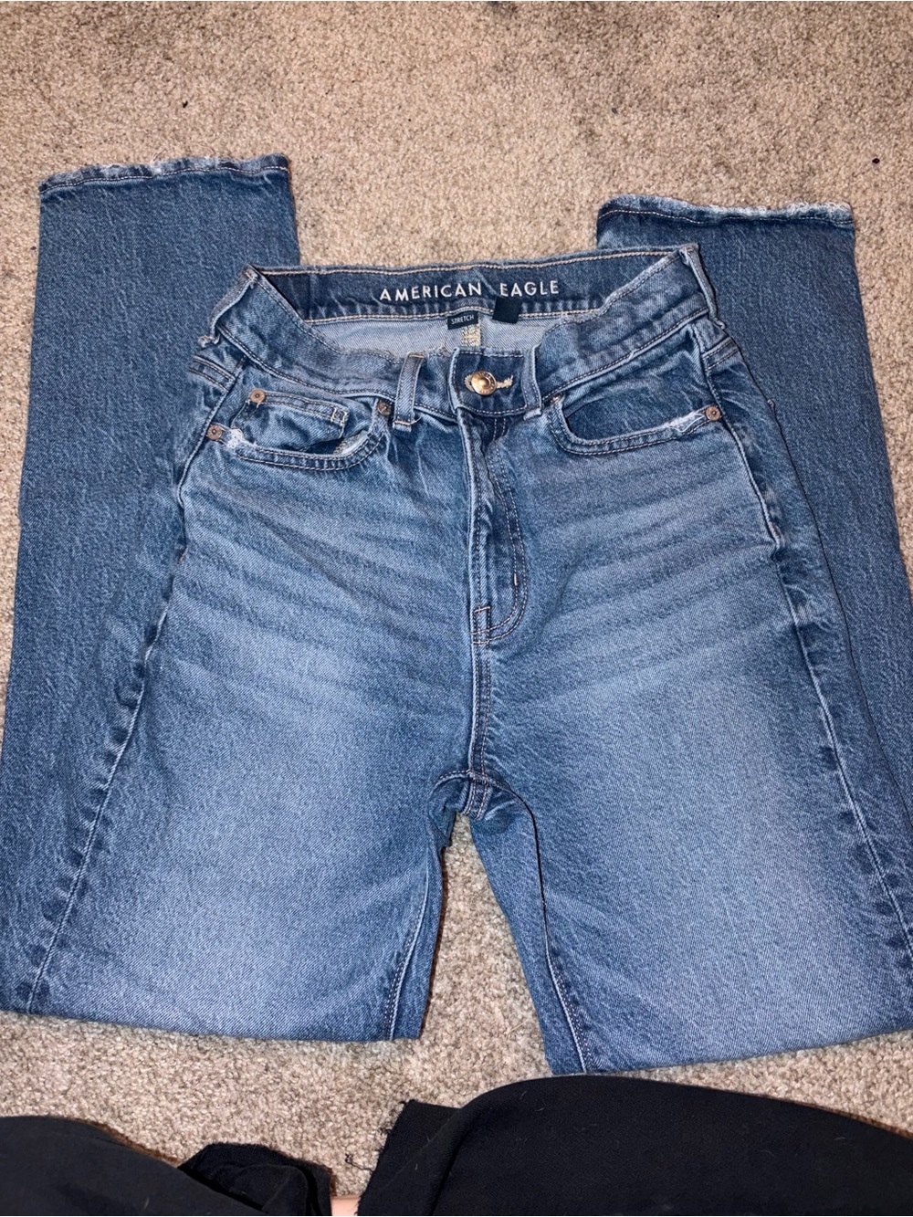 American Eagle Outfitters Super High-Rise Blue Straight Women's Jeans - Short